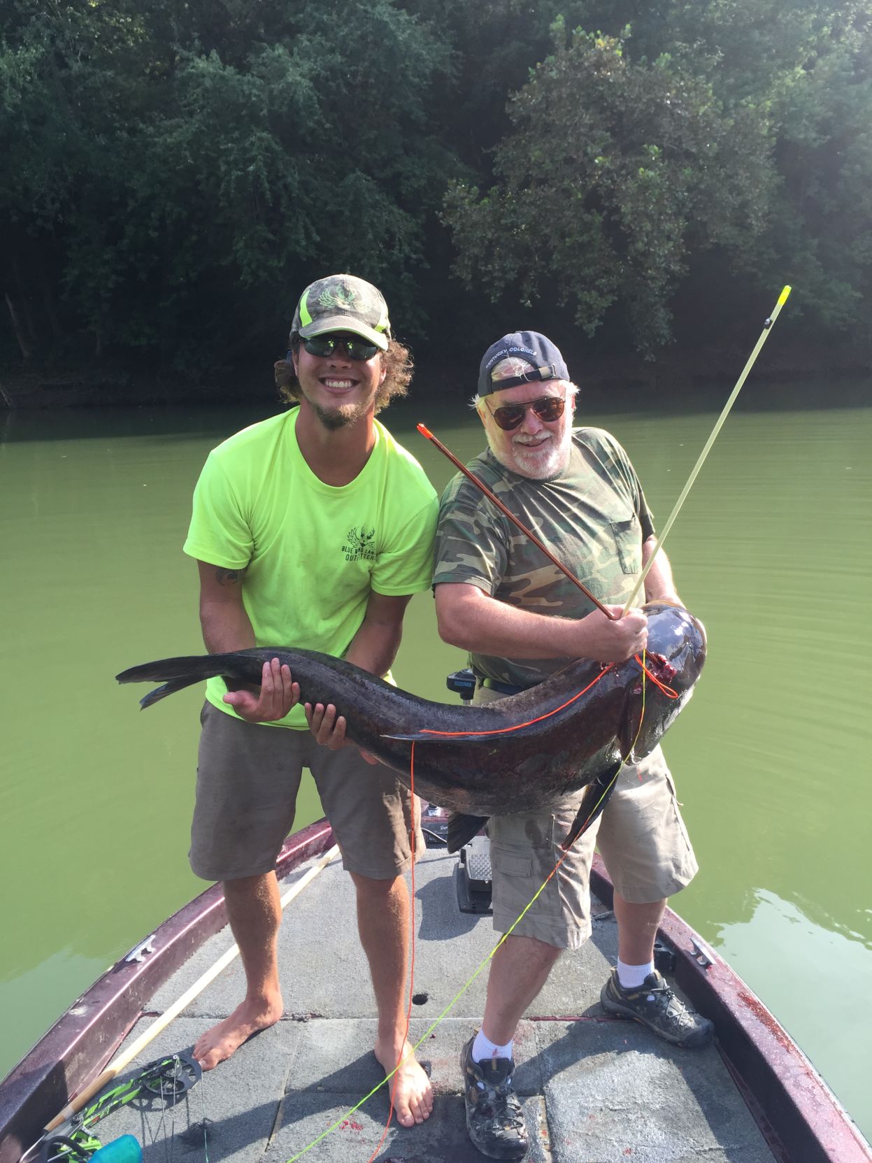 Fish caught on the Kentucky River through Blue Wing Landing Outfitters can weigh around 80 pounds